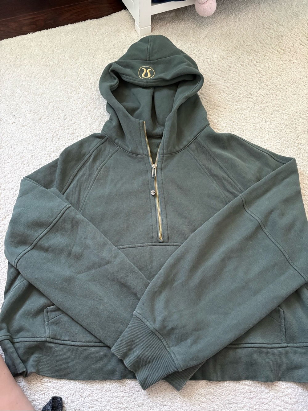 lululemon Scuba Oversized Half-Zip Hoodie Green and Gold
